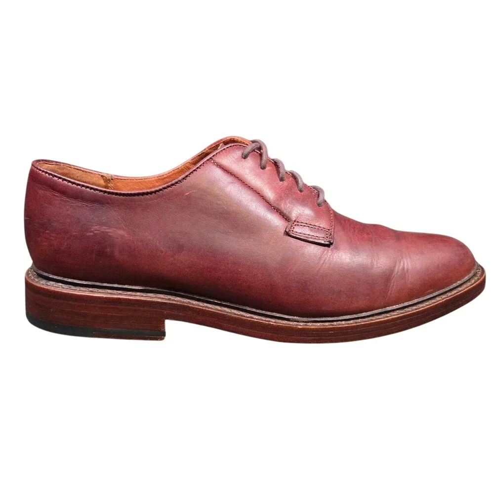 Vtg Frye Men's 9.5‎ D Brown Leather Lace Up Oxford Shoes Antiquated Brown Dress